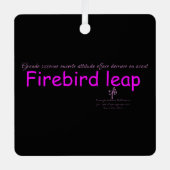 Firebird Leap Black and Pink Sq. Ornament Aus Metall (Vorderseite)