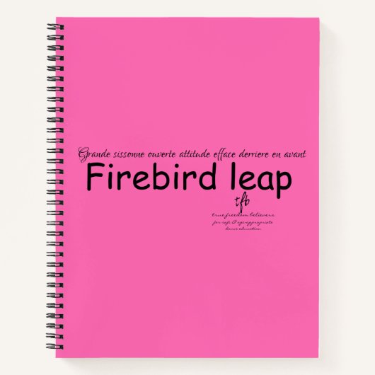 Firebird Leap Hot Pink und Black Notizblock (Vorderseite)