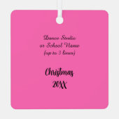 Firebird Leap Hot Pink und Black Sq. Ornament Aus Metall (Rückseite)