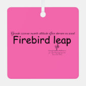 Firebird Leap Hot Pink und Black Sq. Ornament Aus Metall (Vorderseite)