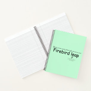 Firebird Leap Minze Grün und Schwarz Notizblock