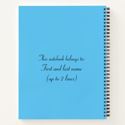Firebird Leap Sky Blue und Black Notizblock (Rückseite)