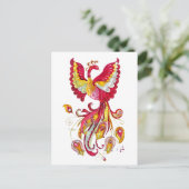 Firebird mit Aquarellfarbe oder Phoenix Fantasy Bi Postkarte (Stehend Vorderseite)