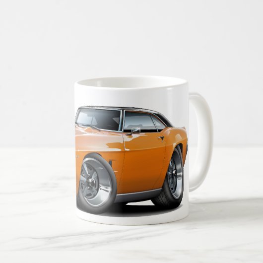Firebird Orange-Schwarzes Spitzenauto 1969 Kaffeetasse (VorderseiteRechts)