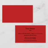 Firebrick Red Solid Color Visitenkarte (Vorne/Hinten)