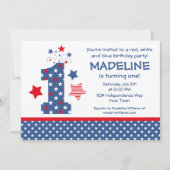 Firecracker 1. Geburtstag Einladung (Vorderseite)