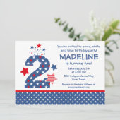 Firecracker 2. Geburtstag Einladung (Stehend Vorderseite)