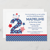 Firecracker 2. Geburtstag Einladung (Vorne/Hinten)