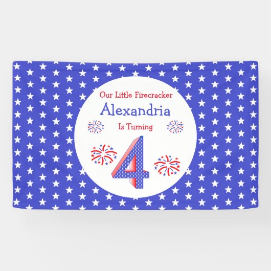 Firecracker 4. Geburtstag Banner (Horizontal)