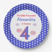 Firecracker 4. Geburtstag Pappteller (Vorderseite)