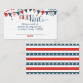 Firecracker 4. Juli Baby Duwer Diaper Raffle Begleitkarte (Vorne/Hinten)