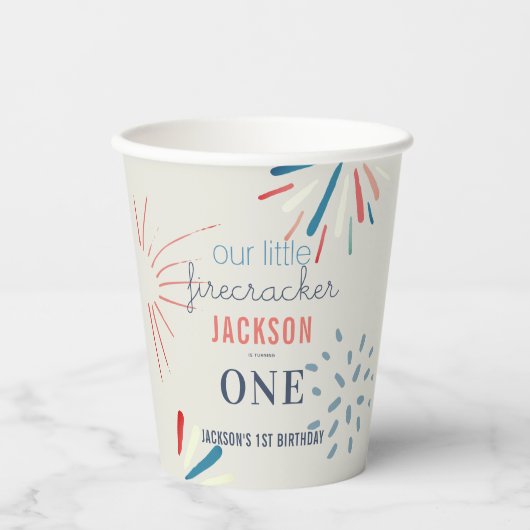 Firecracker 4. Juli Feuerwerke Geburtstag Pappbecher (Vorderseite)