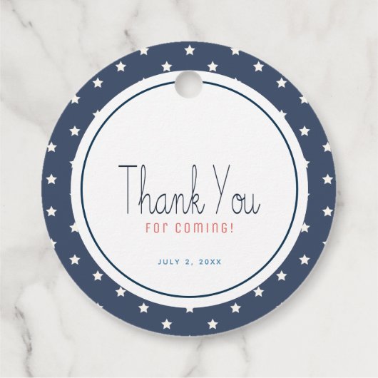 Firecracker 4. Juli Fireworks Baby Shower Geschenkanhänger (Rückseite)