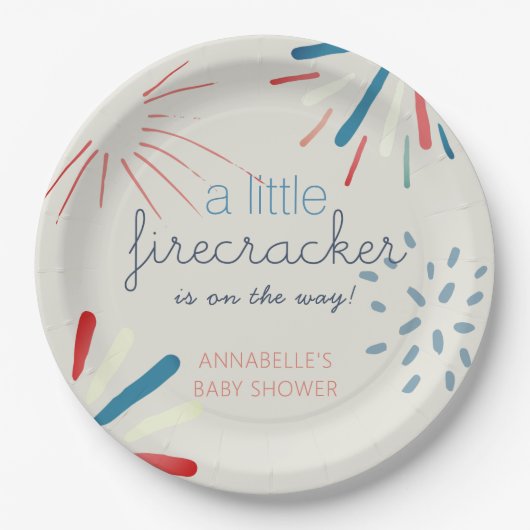 Firecracker 4. Juli Fireworks Baby Shower Pappteller (Vorderseite)