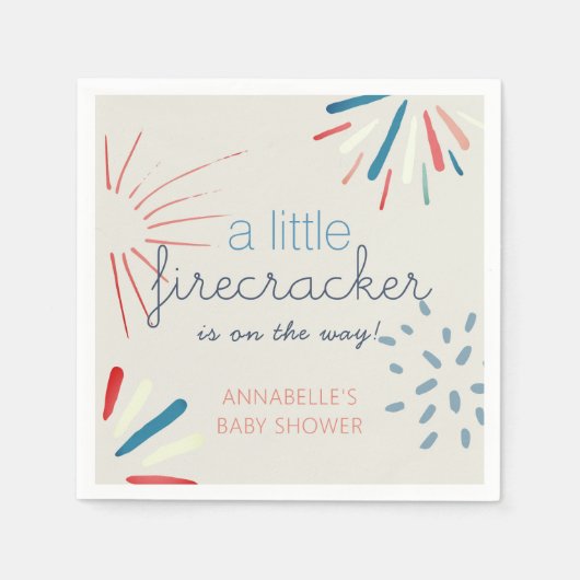 Firecracker 4. Juli Fireworks Baby Shower Serviette (Vorderseite)