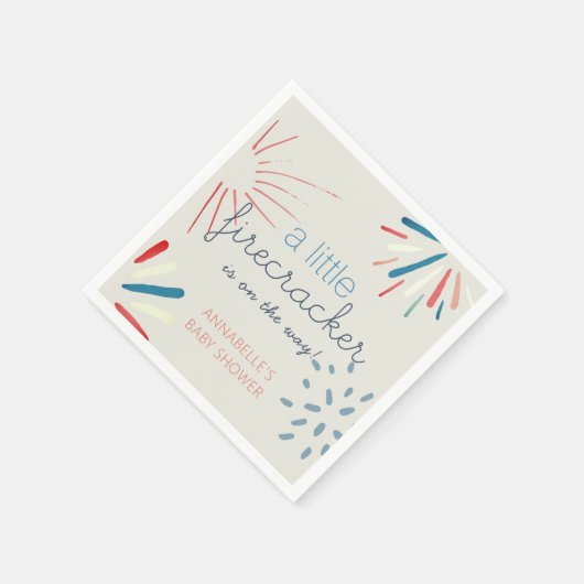 Firecracker 4. Juli Fireworks Baby Shower Serviette (Ecke)