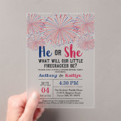 Firecracker 4. Juli Gender Reveal Party Acryleinladungen (Insitu (Handheld))