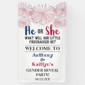 Firecracker 4. Juli Gender Reveal Party Banner (Vertikal)