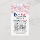 Firecracker 4. Juli Gender Reveal Party Begleitkarte (Vorderseite)