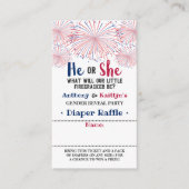 Firecracker 4. Juli Gender Reveal Party Begleitkarte (Vorderseite)