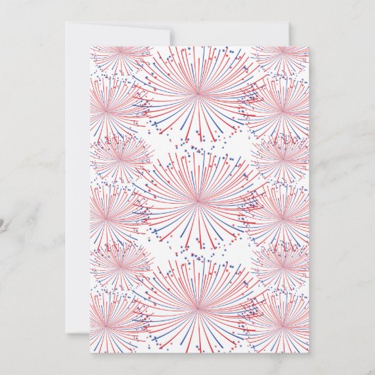 Firecracker 4. Juli Gender Reveal Party Einladung (Rückseite)