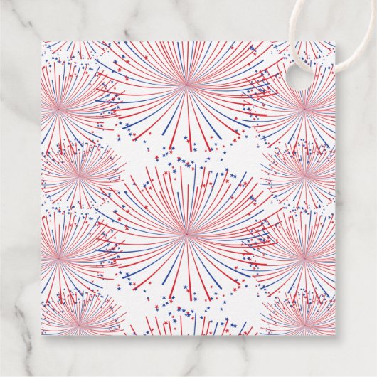 Firecracker 4. Juli Gender Reveal Party Geschenkanhänger (Rückseite)