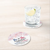 Firecracker 4. Juli Gender Reveal Party Runder Pappuntersetzer (Vor Ort)