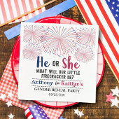 Firecracker 4. Juli Gender Reveal Party Serviette