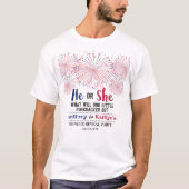 Firecracker 4. Juli Gender Reveal Party T-Shirt (Vorderseite)