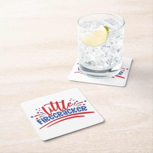 Firecracker 4. Juli Rechteckiger Pappuntersetzer (Vor Ort)