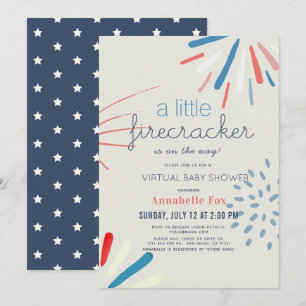 Firecracker 4. Juli Virtual Baby Shower Einladung