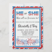 Firecracker am 4. Juli Bericht über das Geschlecht Einladung (Vorderseite)