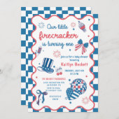 Firecracker auf dem 4. Juli Babydusche Einladung (Vorne/Hinten)