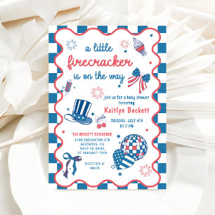 Firecracker auf dem 4. Juli Babydusche Einladung
