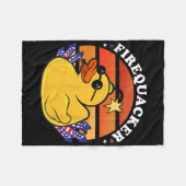 Firecracker Ente 4. Juli Patriotic Day Usa Fla Fleecedecke (Vorderseite (Horizontal))