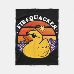 Firecracker Ente 4. Juli Patriotic Day Usa Fla Fleecedecke