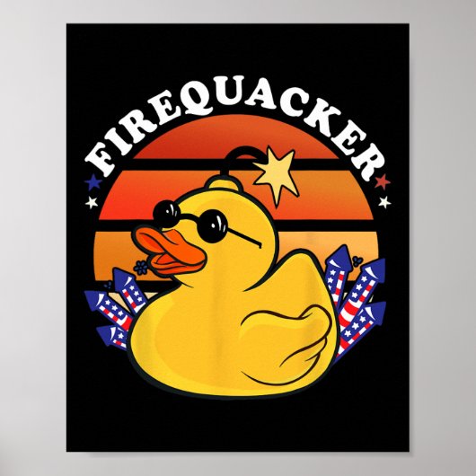 Firecracker Ente 4. Juli Patriotic Day Usa Fla Poster (Vorne)