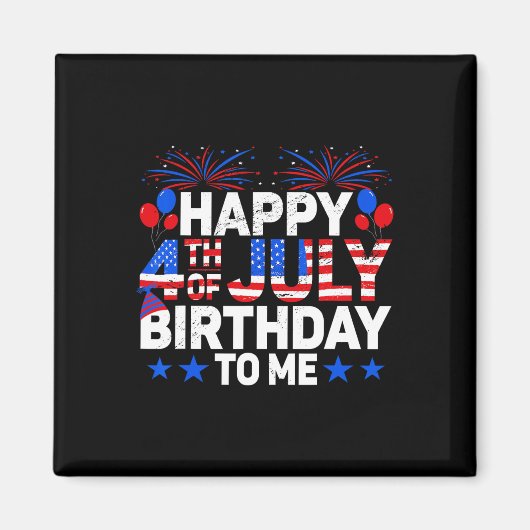 Firecracker Fireworks US Flag Happy 4. Juli B Magnet (Vorne)