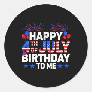 Firecracker Fireworks US Flag Happy 4. Juli B Runder Aufkleber