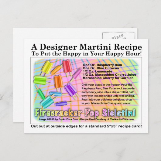 Firecracker Ice Cream Martini Rezept Karte (Vorne/Hinten)