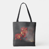 Firecracker Illustration der chinesischen Löwentän Tasche (Rückseite)