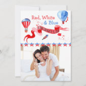 Firecracker ist Due Red White Blue Foto Schwangers Ankündigung (Vorderseite)