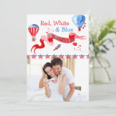 Firecracker ist Due Red White Blue Foto Schwangers Ankündigung (Stehend Vorderseite)