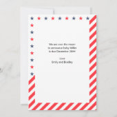 Firecracker ist Due Red White Blue Foto Schwangers Ankündigung (Rückseite)