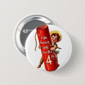 Firecracker-Jungen-Witz-am 4. Juli Vintage Button (Vorne & Hinten)