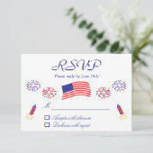 Firecracker Patriotic Baby Dusche RSVP Karte (Stehend Vorderseite)