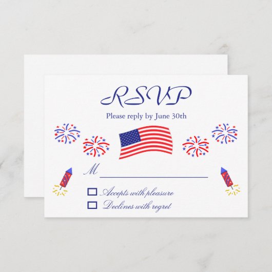 Firecracker Patriotic Baby Dusche RSVP Karte (Vorne/Hinten)