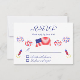 Firecracker Patriotic Baby Dusche RSVP Karte