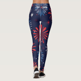Firecracker Print 4. Juli Leggings