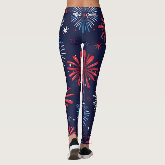 Firecracker Print 4. Juli Leggings (Rückseite)